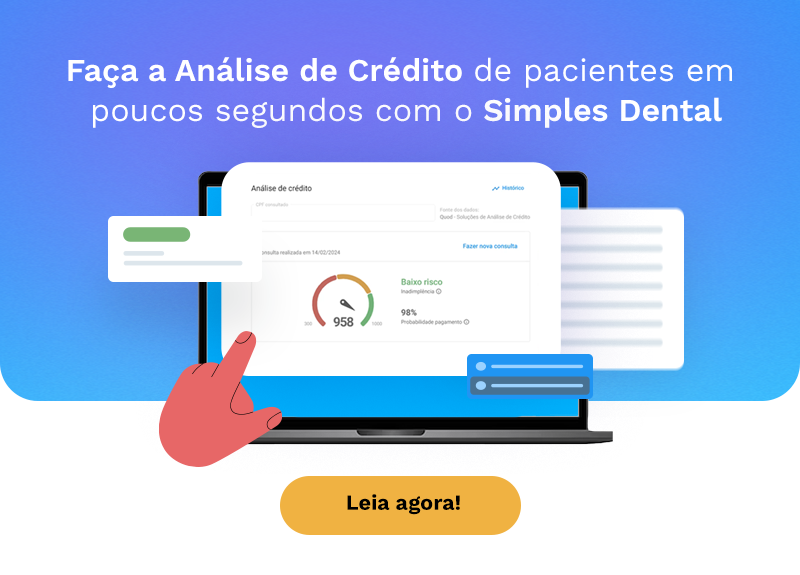 Anúncio do Simples Dental para ler artigo sobre análise de crédito.