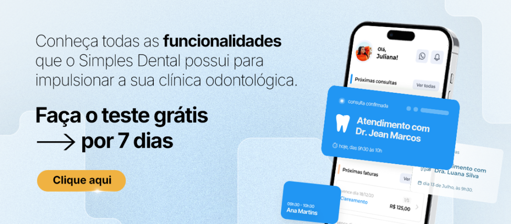 Conheça todas as funcionalidades que o Simples Dental possui para impulsionar a sua clínica odontológica e faça o teste grátis por 7 dias.

Clique aqui
