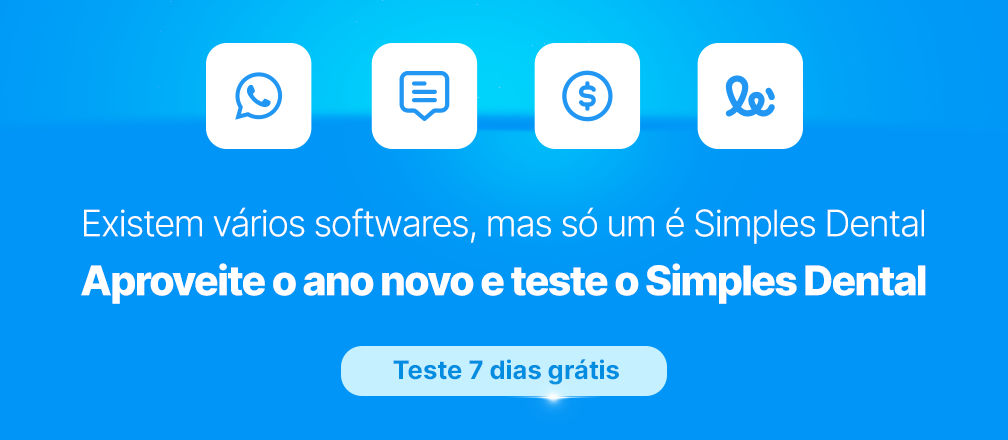 Teste o Simples Dental por 7 dias grátis e otimize a gestão da sua clínica. Aproveite o início do ano para melhorar sua organização e produtividade.