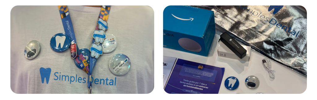Brindes do Simples Dental

Bottons

Cordão de crachá

Carregador de celular

Bag

Echo Dot

Comunicações e orientações sobre funcionalidades